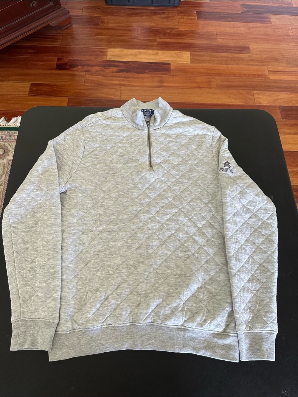 Polo Golf Ralph Lauren Quilted Half-Zip Pullover Sweater Light Gray Men’s Large